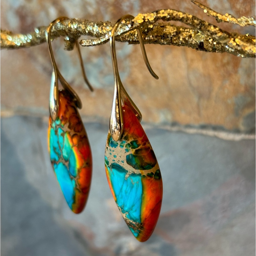 Handmade Polished Lightweight Stone Earrings - Picture 15 of 16